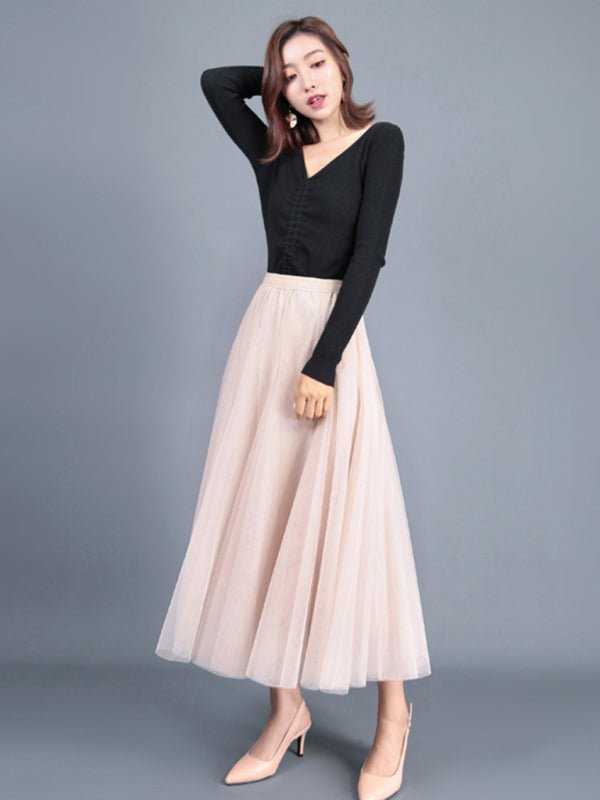 A - Line Skirt Mid Length Skirt - ElegantAlpha®