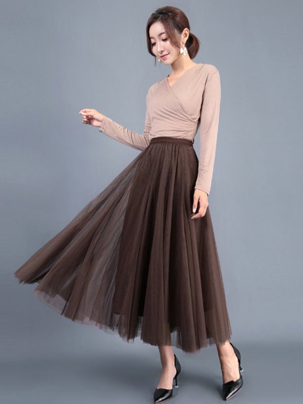 A - Line Skirt Mid Length Skirt - ElegantAlpha®