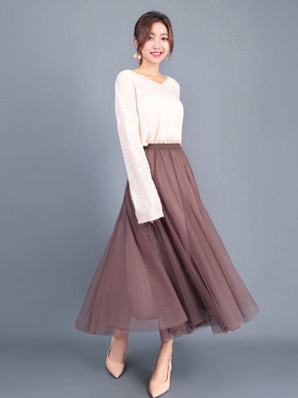 A - Line Skirt Mid Length Skirt - ElegantAlpha®