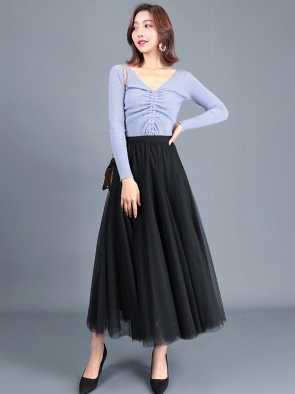 A - Line Skirt Mid Length Skirt - ElegantAlpha®