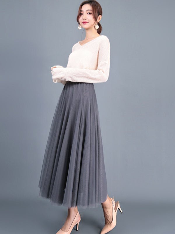 A - Line Skirt Mid Length Skirt - ElegantAlpha®