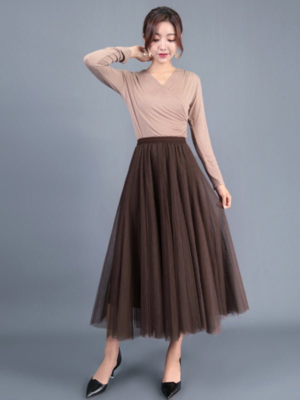 A - Line Skirt Mid Length Skirt - ElegantAlpha®