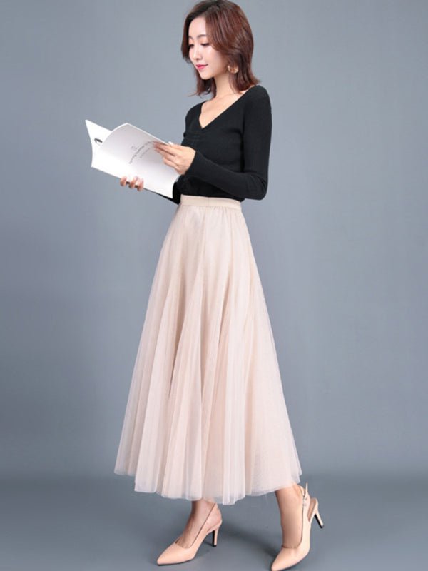 A - Line Skirt Mid Length Skirt - ElegantAlpha®