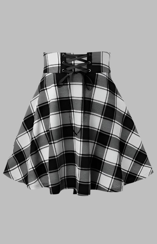 A - Type Plaid Print Skirt - ElegantAlpha®