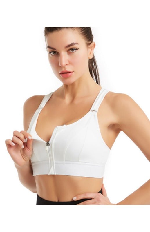 Adjustable Front Zip Sports Bra - ElegantAlpha