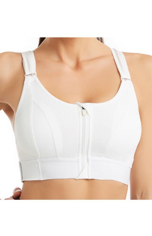 Adjustable Front Zip Sports Bra - ElegantAlpha