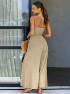 backless loose wide - leg jumpsuit - ElegantAlpha