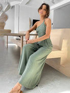 backless loose wide - leg jumpsuit - ElegantAlpha