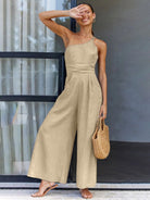 backless loose wide - leg jumpsuit - ElegantAlpha