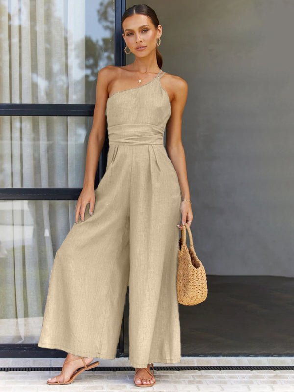 backless loose wide - leg jumpsuit - ElegantAlpha