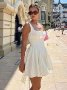 Backless strappy bow dress - ElegantAlpha