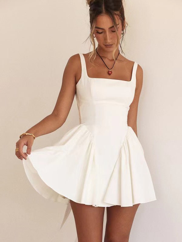 Backless strappy bow dress - ElegantAlpha