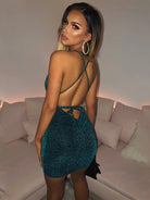 Backless V - neck strapy Dress - ElegantAlpha