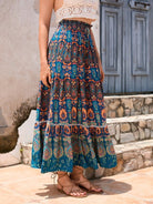 Bohemian Hollow Printed Patchwork Skirt - ElegantAlpha