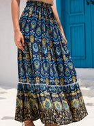 Bohemian Hollow Printed Patchwork Skirt - ElegantAlpha