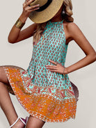 Bohemian print halter neck dress - ElegantAlpha®