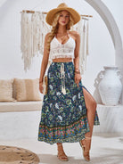 Bohemian printed waist drawstring skirt - ElegantAlpha®