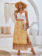 Bohemian printed waist drawstring skirt - ElegantAlpha®