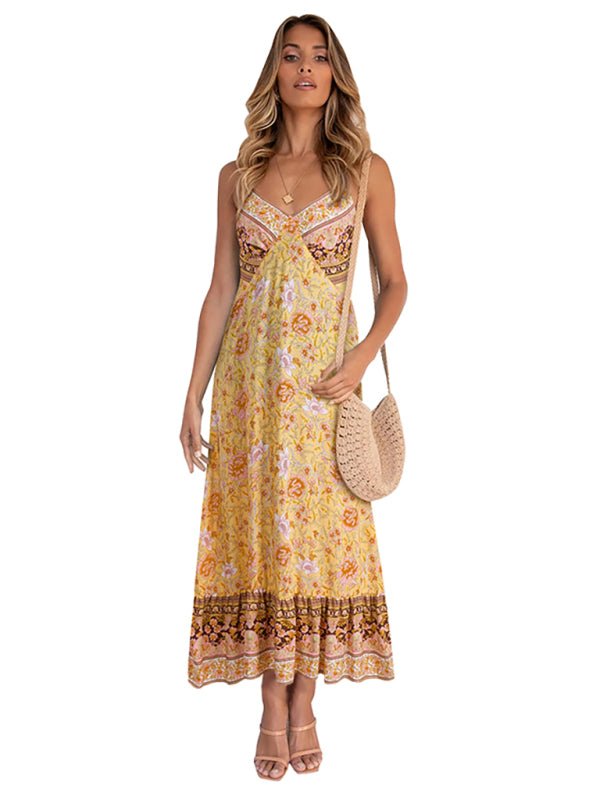 Bohemian suspender Floral Dress - ElegantAlpha®