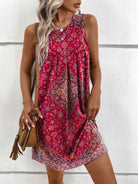 Boho Sleeveless Printed Ethnic Dress - ElegantAlpha®