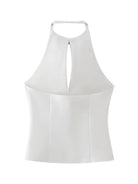 Bow Decorated Halter Neck Top - ElegantAlpha