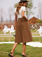 Button High Waist Skirt - ElegantAlpha®