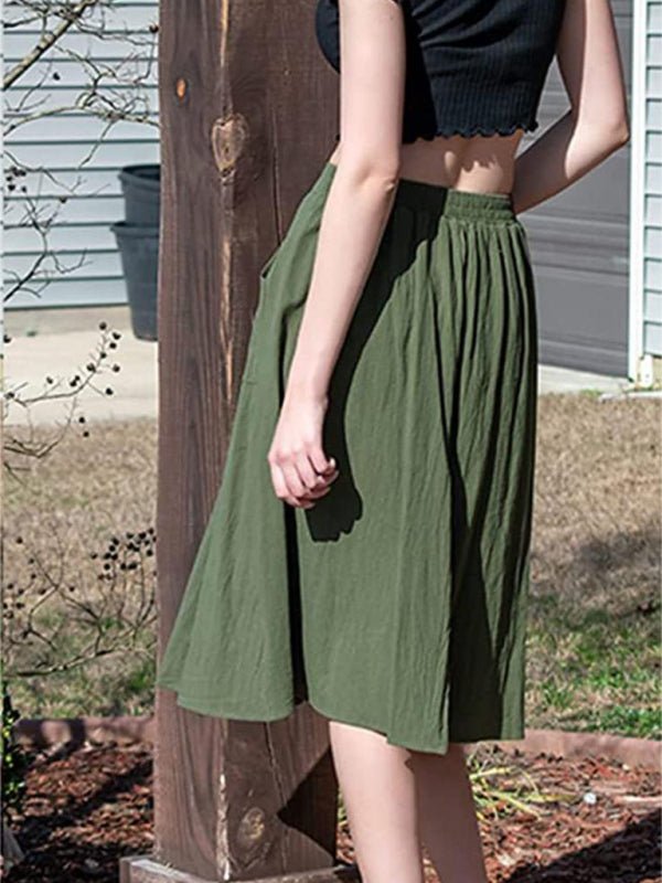 Button High Waist Skirt - ElegantAlpha®