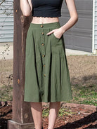 Button High Waist Skirt - ElegantAlpha®