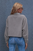 Button Up Cropped Corduroy Jacket - ElegantAlpha®