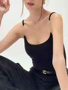 Camisole with Padded Ribbed Knit Top - ElegantAlpha