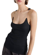 Camisole with Padded Ribbed Knit Top - ElegantAlpha