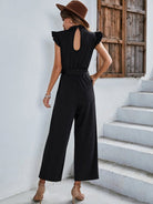 Casual belted sleeveless jumpsuit - ElegantAlpha