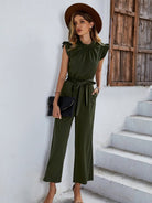 Casual belted sleeveless jumpsuit - ElegantAlpha