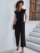 Casual belted sleeveless jumpsuit - ElegantAlpha