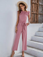 Casual belted sleeveless jumpsuit - ElegantAlpha