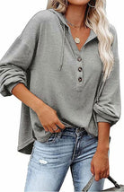 Casual Loose Solid Color Sweatshirt - ElegantAlpha®