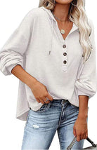 Casual Loose Solid Color Sweatshirt - ElegantAlpha®