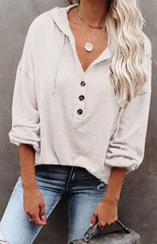 Casual Loose Solid Color Sweatshirt - ElegantAlpha®