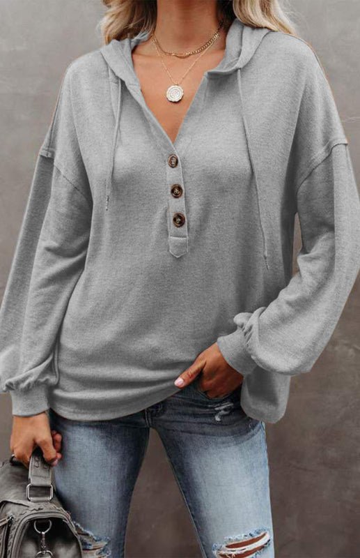 Casual Loose Solid Color Sweatshirt - ElegantAlpha®