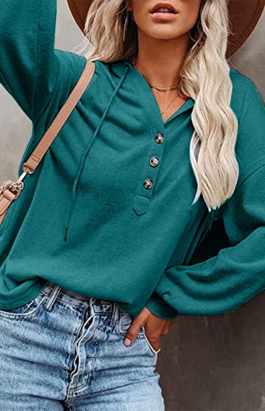 Casual Loose Solid Color Sweatshirt - ElegantAlpha®