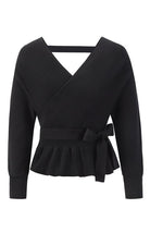 Casual Mock Wrap Knit Sweater - ElegantAlpha®