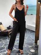 Casual solid color slim fit jumpsuit - ElegantAlpha