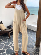 Casual solid color slim fit jumpsuit - ElegantAlpha