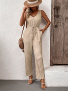 Casual solid color suspender jumpsuit - ElegantAlpha