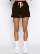 Collar Zipper Pullover Long Sleeve Sweatshirt Shorts Set - ElegantAlpha®