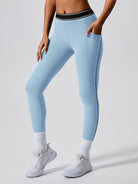 Contrast color yoga pants outdoor running fitness leggings - ElegantAlpha