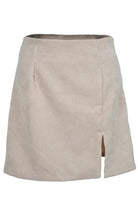 Corduroy high waist Solid Split A - Line Skirt - ElegantAlpha®