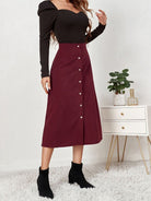 Corduroy High Waisted Skirt - ElegantAlpha®