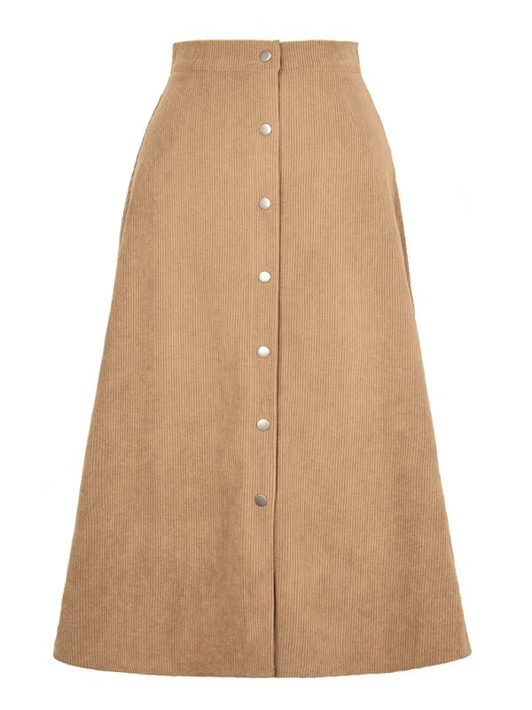 Corduroy High Waisted Skirt - ElegantAlpha®