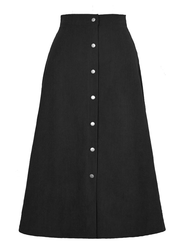 Corduroy High Waisted Skirt - ElegantAlpha®